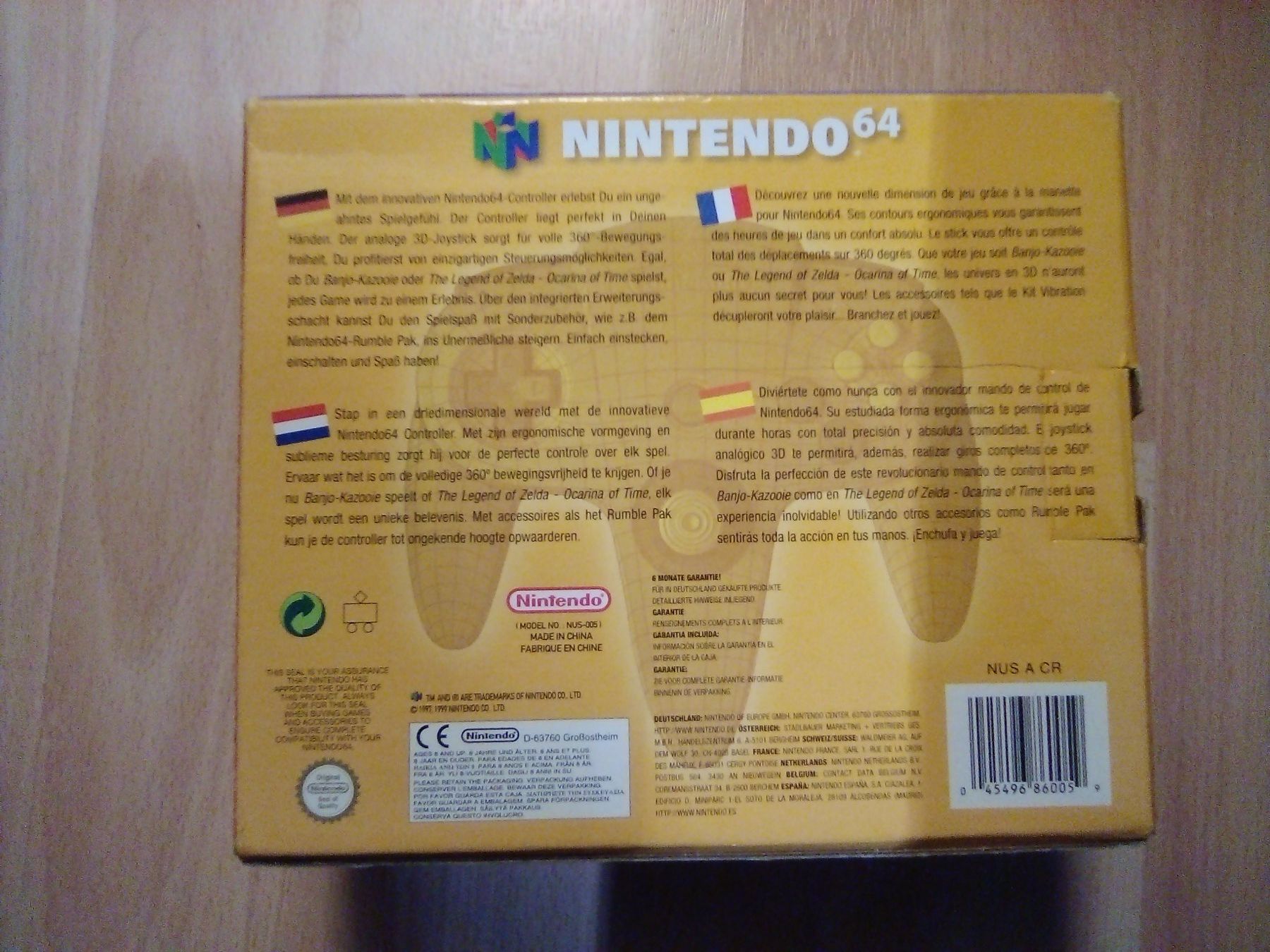 Nintendo Controller: Originaler Nintendo 64 Controller - Rot mit OVP/CiB (NEU) – Nuovo (secondo la descrizione) da Winterthur venduto da Colonica 1