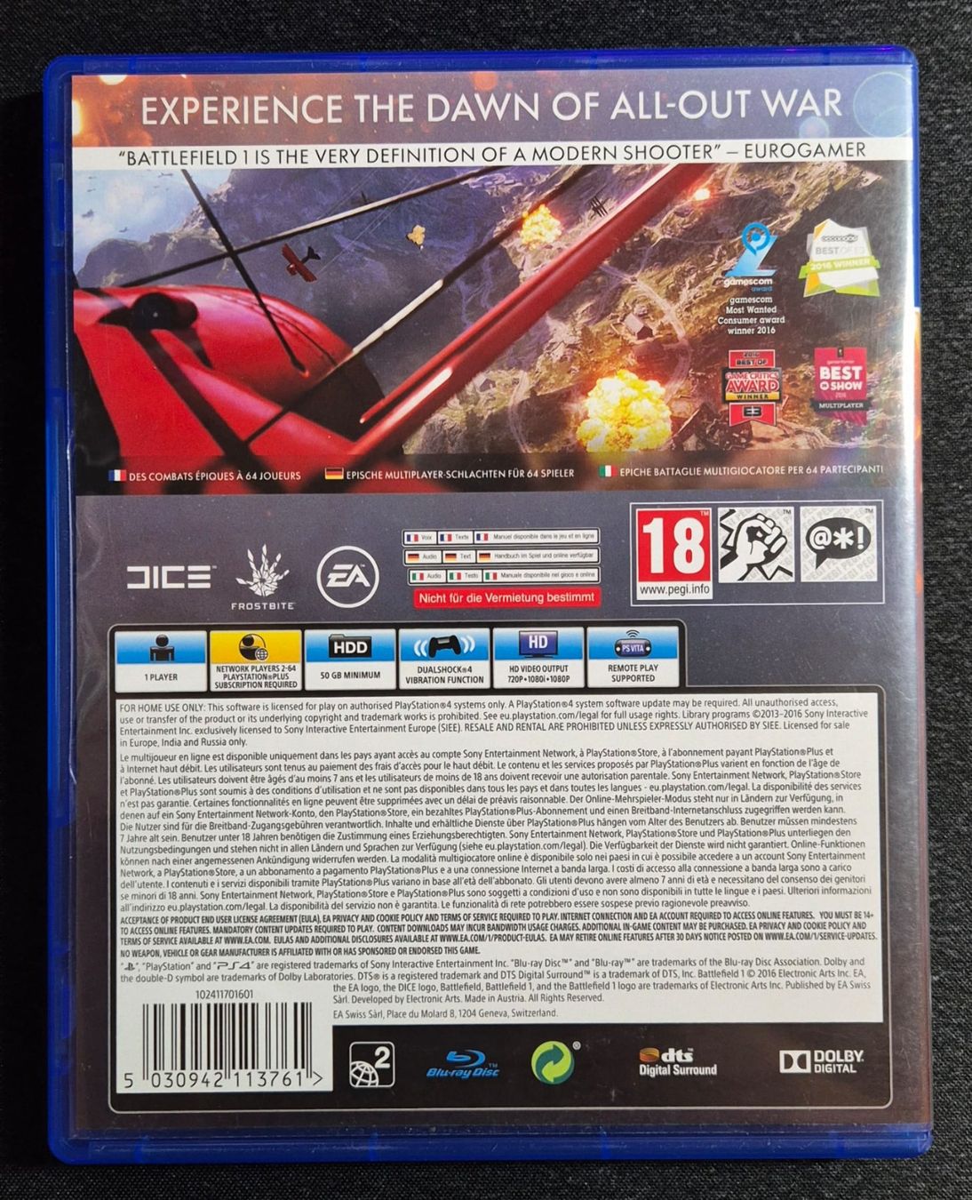 Sony Jeux: 🎮Battlefield 1 - Playstation 4 – D'occasion à Neyruz FR par RetroLab_ 1