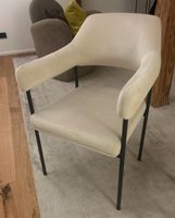 2x Westwing Stuhl Zoe beige schwarz 