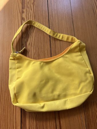 Handtasche gelb Stoff mit Reissverschluss guter Zustand