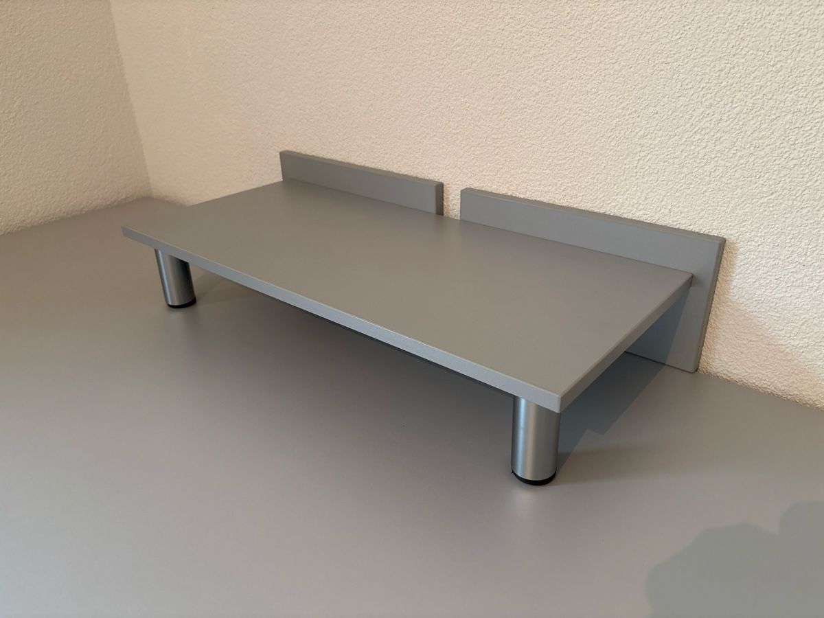 Schreibtische: Bureau d'angle repliable gris avec caisson rouge – Gebraucht aus Biel/Bienne von Al1552 2