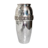 Superbe vase en cuivre repoussé argenté PRIMA NS Suède
