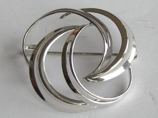 Spille & Fermagli: Vintage Brosche Silber 925 TEKA Rosette Blüte – Usato da Ermatingen venduto da Decovin 2