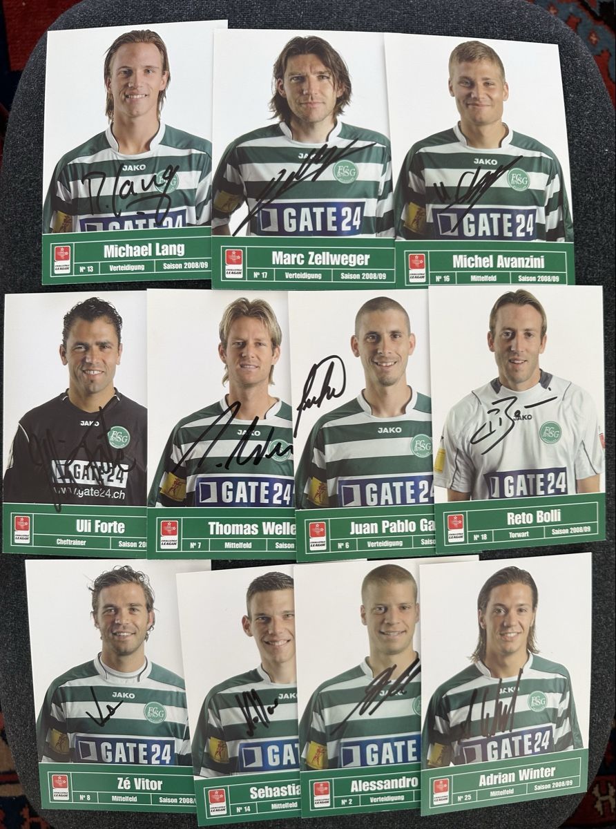Autogramme: 11 Autogramm-Karten FCSG Saison 08/09 – Neu (gemäss Beschreibung) aus Wettingen von Phibras