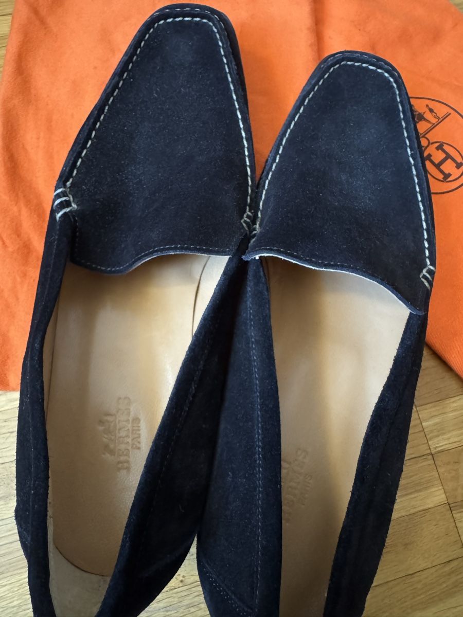 Hermès Scarpe da uomo: Mocassins Hermès daim noir, taille 41 – Nuovo (secondo la descrizione) da Morges venduto da sandy069 4