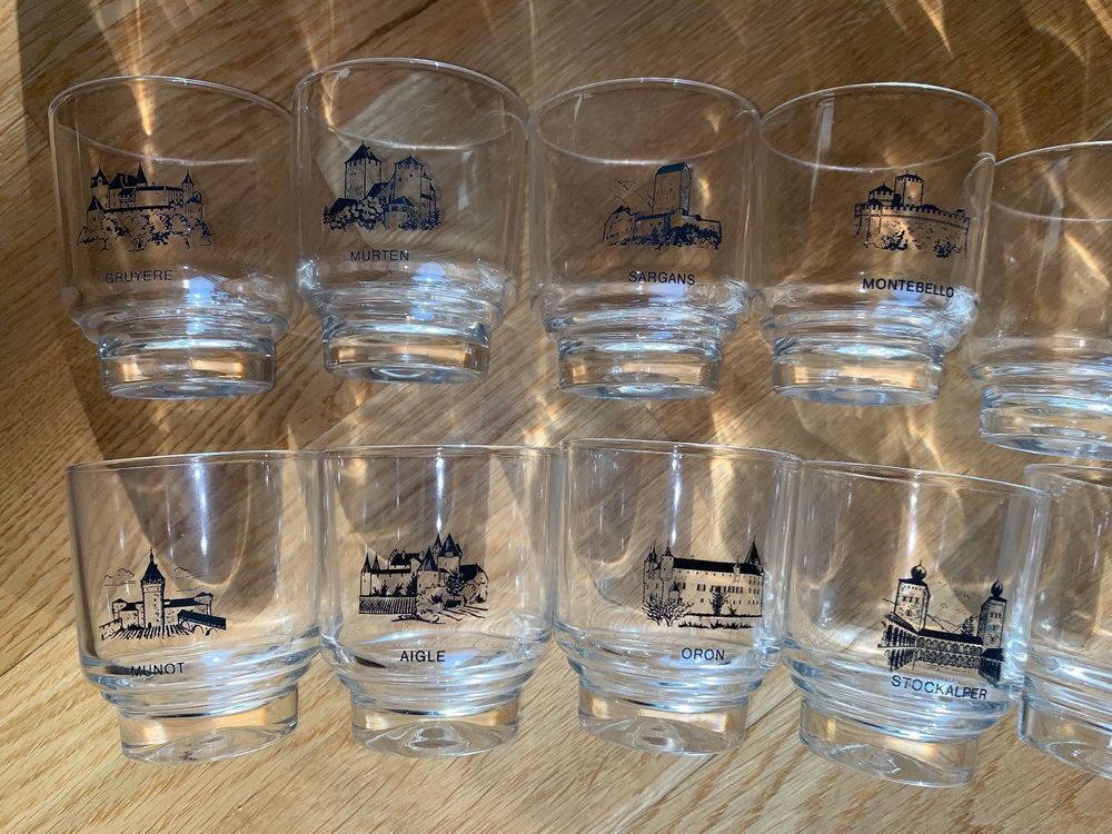 Gläser: Burgengläser - verschiedene CH Schlösser - Glas -auch Einzel – Neu (gemäss Beschreibung) aus Brugg von Gpandabaer 4