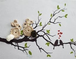 2 Stück Häschen Paar gehäkelt (Hase) 715