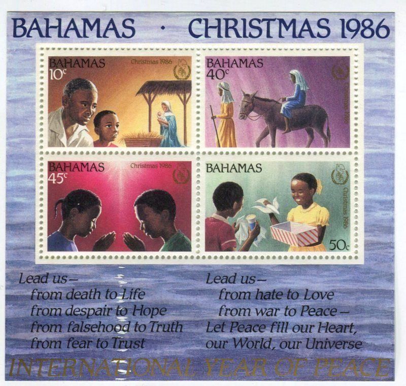 Alle Briefmarken: Block "Weihnachten". Bahamas. – Neu und originalverpackt aus Basel von Butsch5