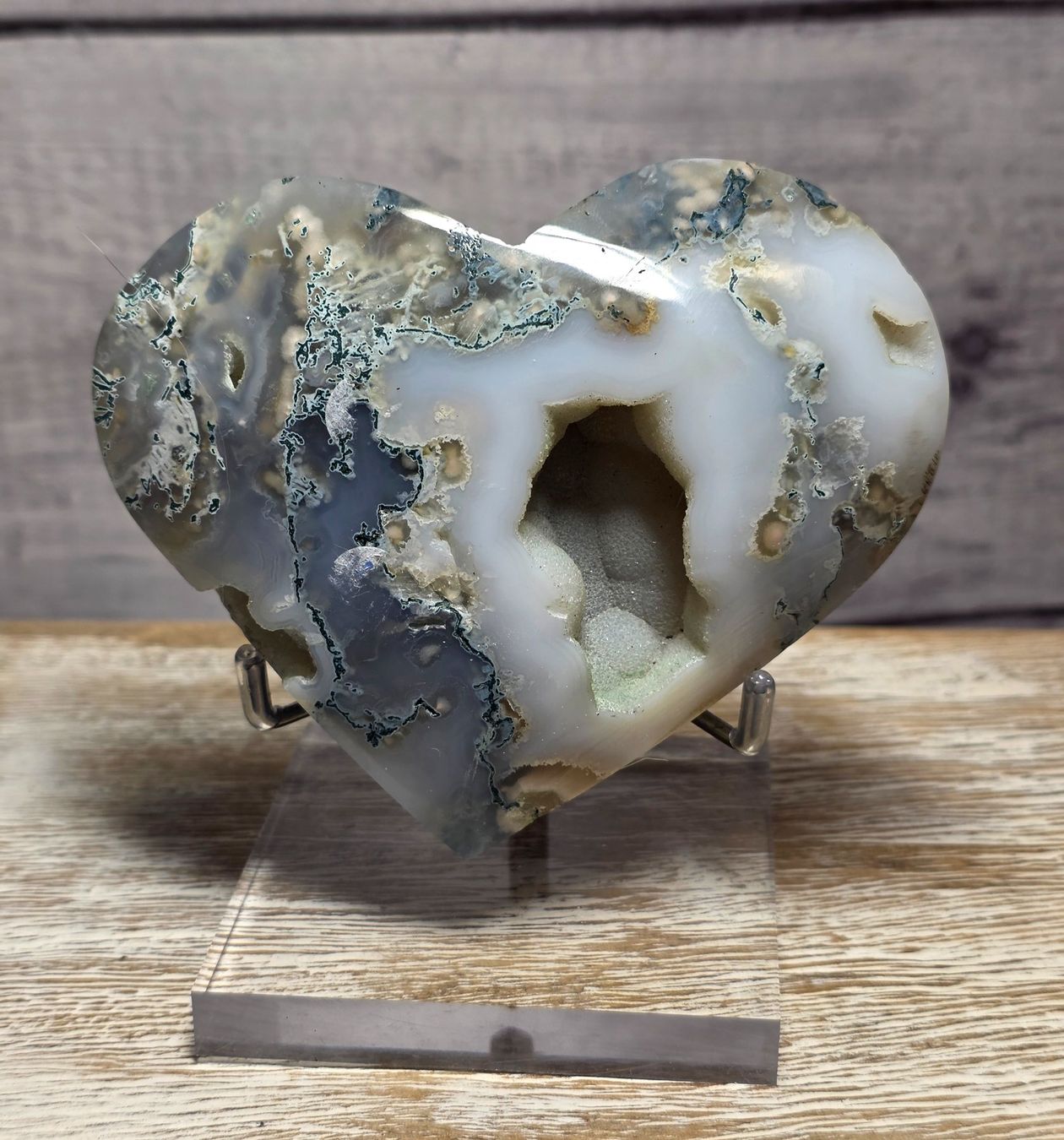 Minerali & Pietre curative: Top Moosachat Herz 385g – Nuovo e nell'imballaggio originale da Matzingen venduto da Shay_Crystalz