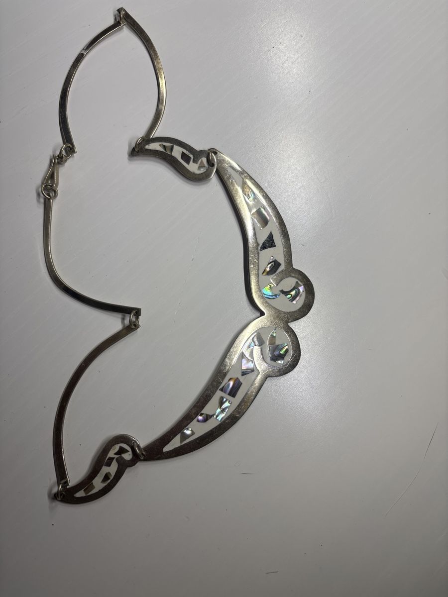 Catenine: Alpaca-Halskette mit Muschelinlay - Einzigartiges Design – Usato da Eriz venduto da Axolotl13 1