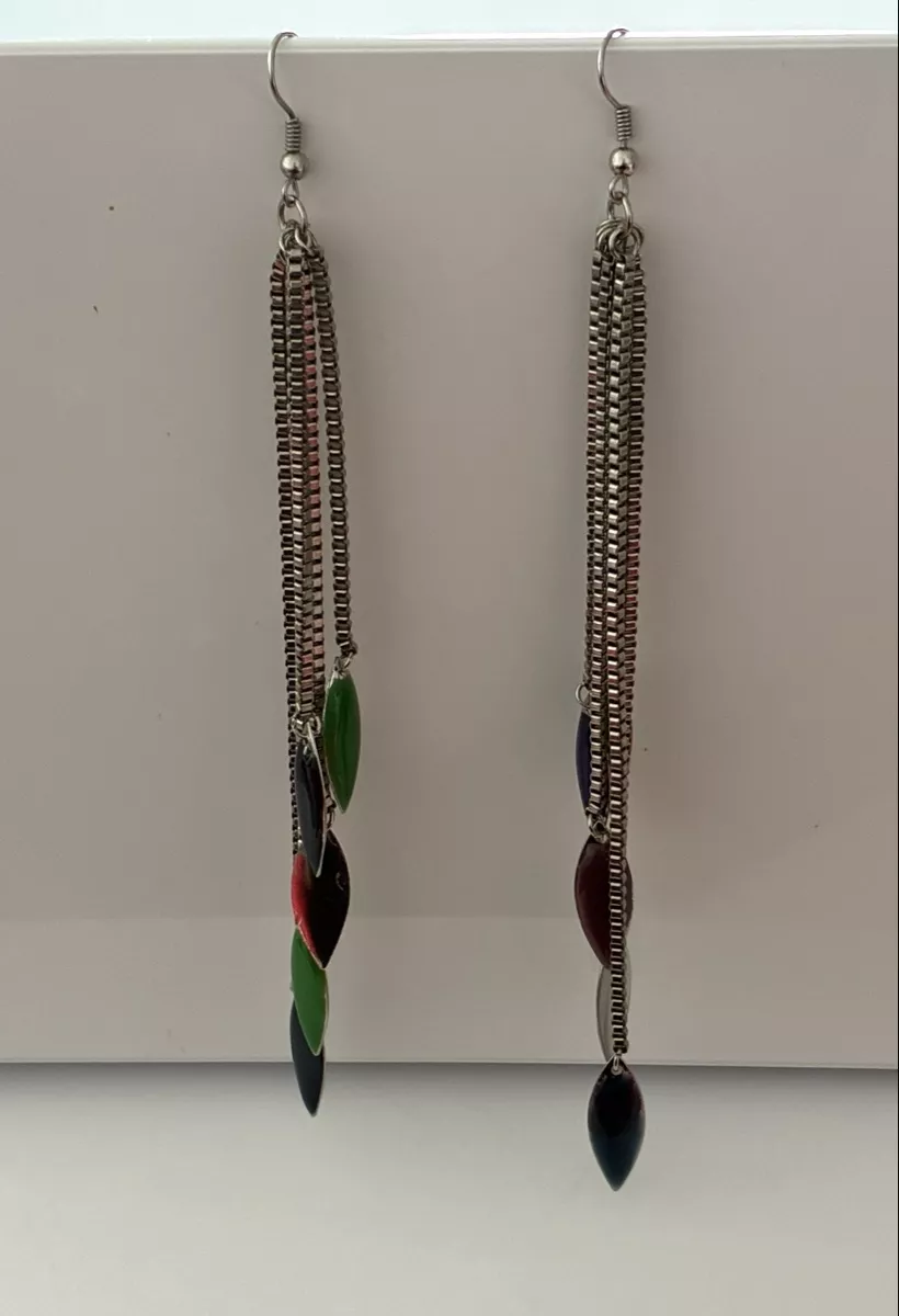Orecchini pendenti & Orecchini a lobo: Long dangle earrings multi-colored – Usato da Basel venduto da cat_sq5m 3
