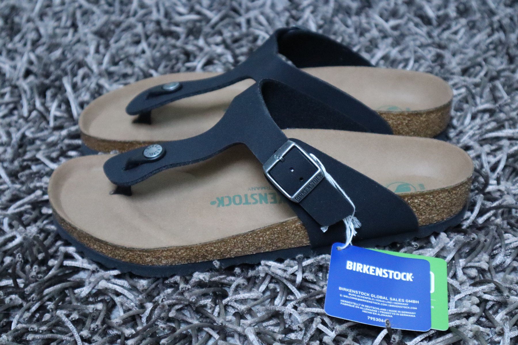 Birkenstock Herrenschuhe: Birkenstock, Gizeh, Gr. 41, schwarz, NEU – Neu und originalverpackt aus Wattwil von glueck