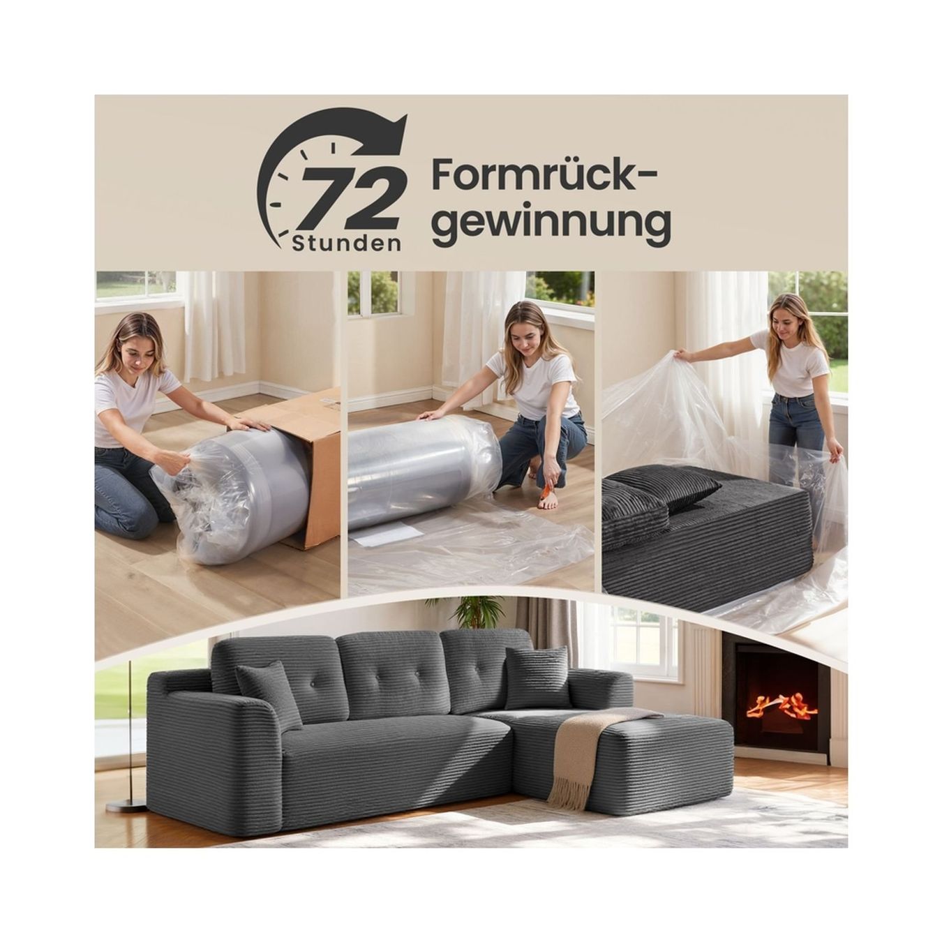 Divani: Modulares Ecksofa mit Chaiselongue NOVA – Nuovo e nell'imballaggio originale da Lachen SZ venduto da MAMORU-MOEBEL 4