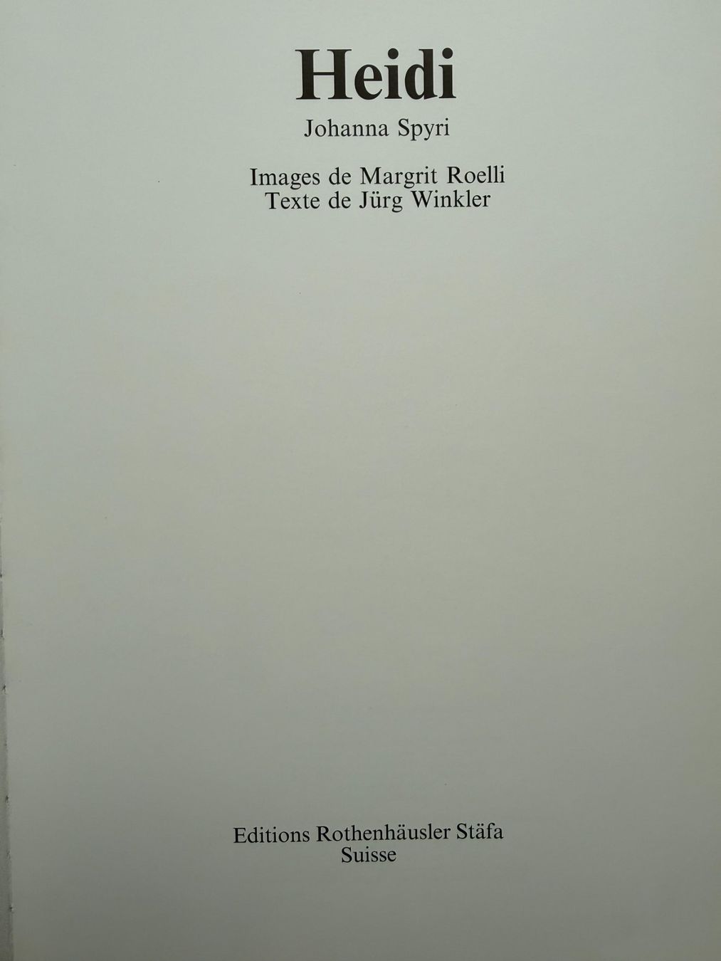 Libri: Bilderbuch   Heidi  en  francais – Usato da Subingen venduto da ArtBead 2
