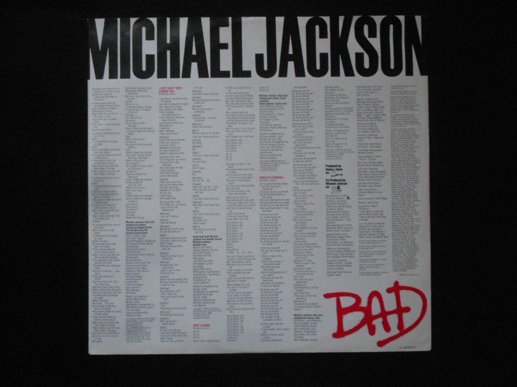 Schallplatten: MICHAEL JACKSON  -  BAD – Gebraucht aus Bex von Giorgiob 2