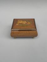 Cofanetto portagioie musicale vintage legno intarsiato