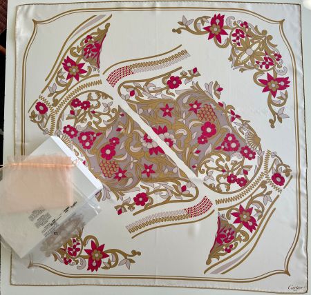 CARTIER Foulard Boutique Uniform 2014, 100% soie, très rare