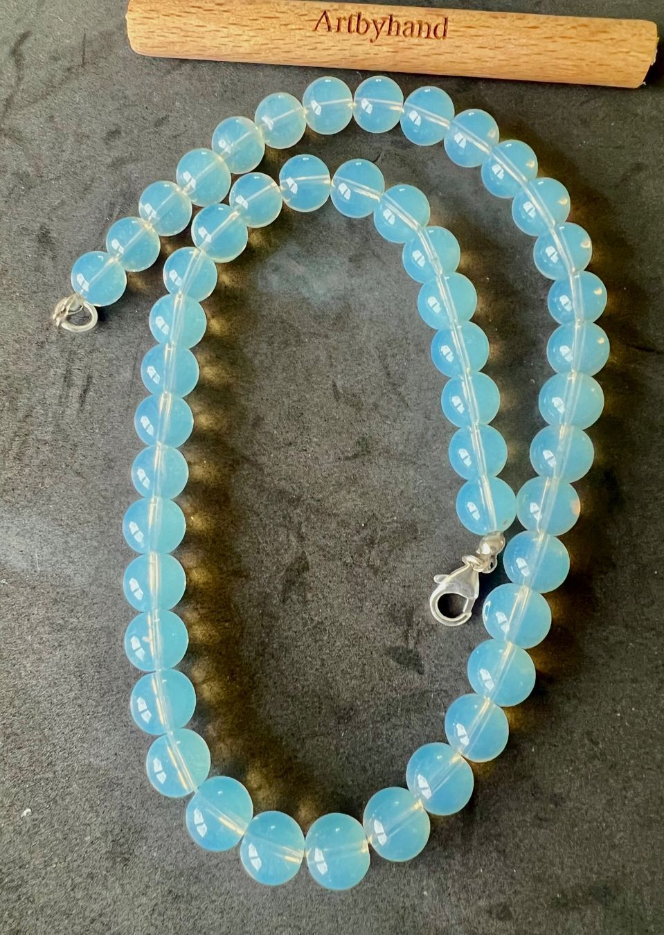 Catenine: Opalit Collier Silber 925 mit seidigem Schimmer 49 cm Unikat – Nuovo (secondo la descrizione) da Ruswil venduto da artbyhand 4