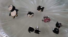 Lot de 6 paires de boucles d'oreilles animalier 