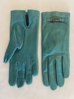 Elegante Lederhandschuhe in Türkis, Grösse 7
