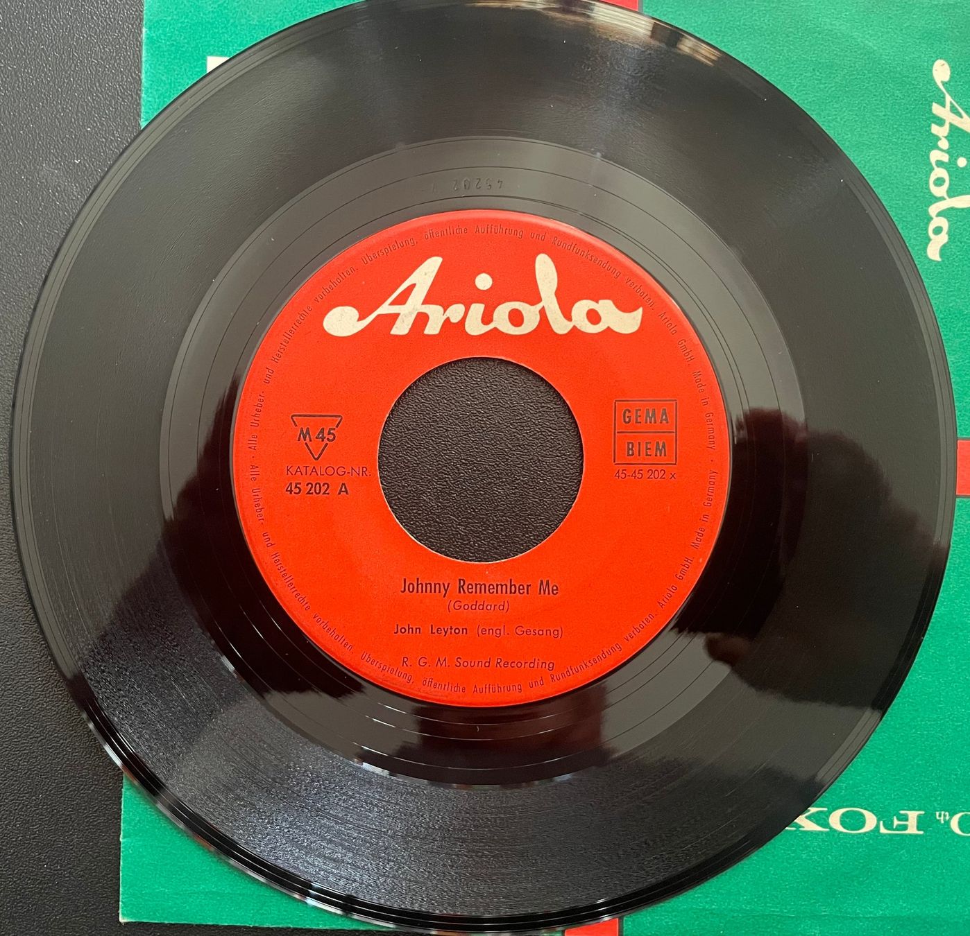 Schallplatten: 7", John Leyto, Johnny remember Me, D – Gebraucht aus Kleinlützel von Vinylspezi