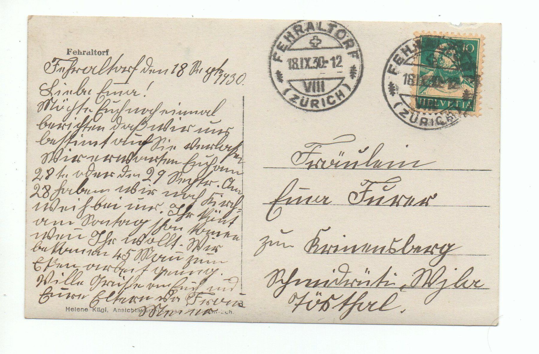 Cartes postales: FEHRALTORF – D'occasion à Jona par philajona 1