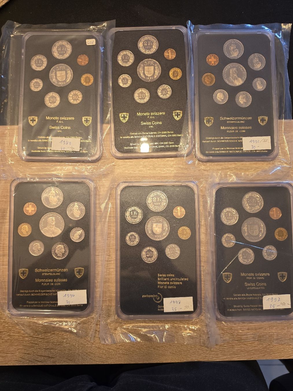 Toutes les monnaies: 11x coffret FdC y compris 1991  – Neuf avec emballage d'origine à Fribourg par yan_z5fr 2