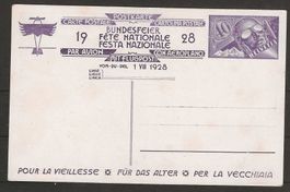 1928 : Bundesfeierkarte , Flugpost - ungebraucht