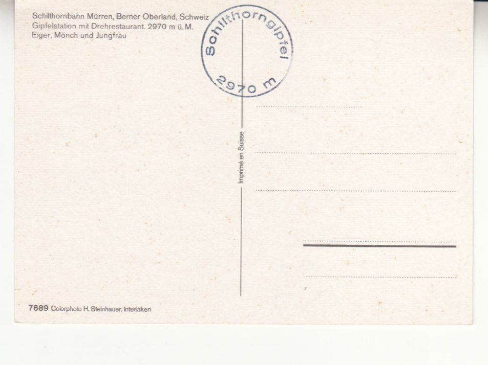 Ansichtskarten: Schilthorn ca. 1970 – Gebraucht aus Bürglen TG von StampGraf 1