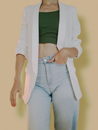 Weisser Blazer von Zara, Grösse S