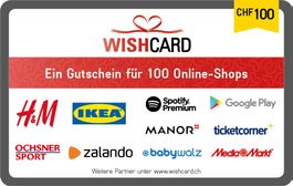 WISHCARD Gutschein im Wert von 100.-