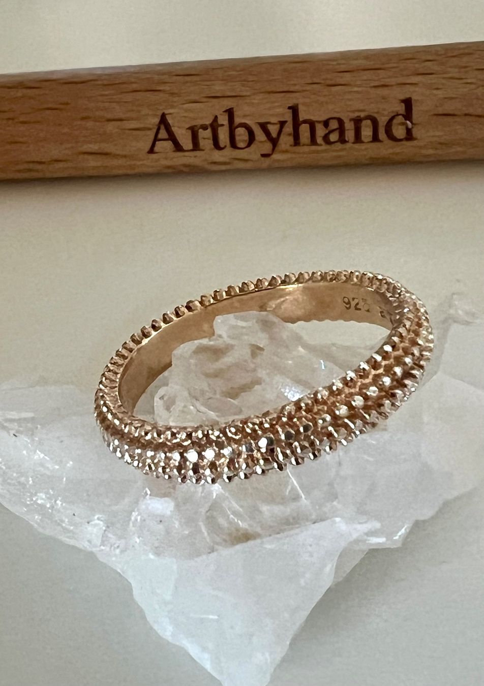 Anelli: SILBER RING 925+MP rosévergoldet IN EDLEM BUBBLE DESIGN – Usato da Ruswil venduto da artbyhand 2