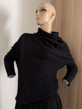 Asymmetrischer Pullover von Khujo, schwarz, Grösse S