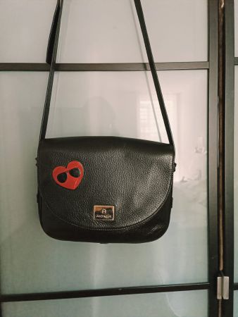 Aigner Leder Tasche Crossbody Black