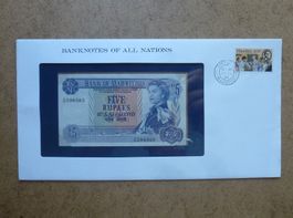 Banknotenbrief aus Mauritius aus dem Jahr 1984