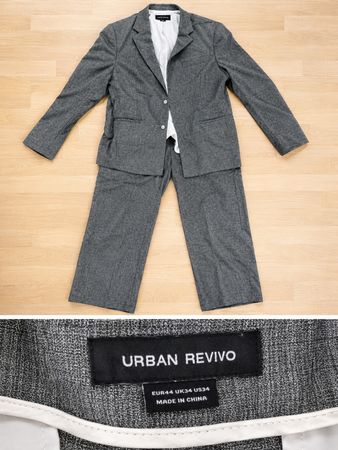 Urban Revivo Herrenanzug Grau – Blazer Gr. 50 + Hose