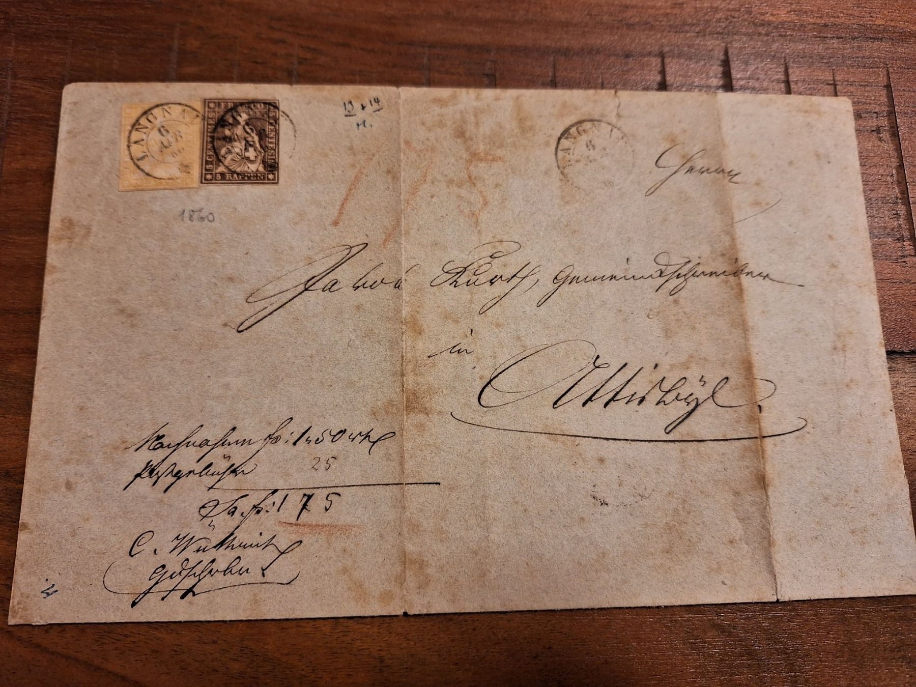 Alle Briefmarken: Strubelbrief 22G / 25G Langnau Kat. 300.- – Gebraucht aus Balgach von SIMEON27