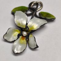 Antiker Jugendstil / Art Nouveau Anhänger, Emaille Perle #A6