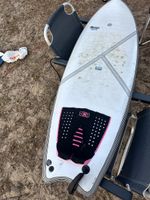 Surfboard KANOA Foamy Fish mit Finnen, Leash, Sock, gebrauch