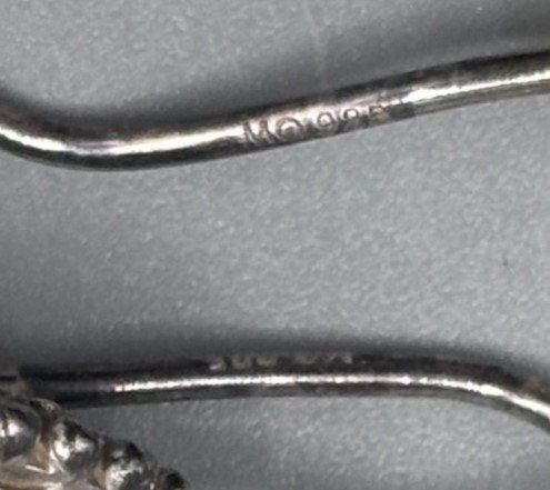 Orecchini pendenti & Orecchini a lobo: 925 Silber Ohrringe Vintage Boho Ethno mit grauem Stein – Usato da Brunnen venduto da mel_79gf 3