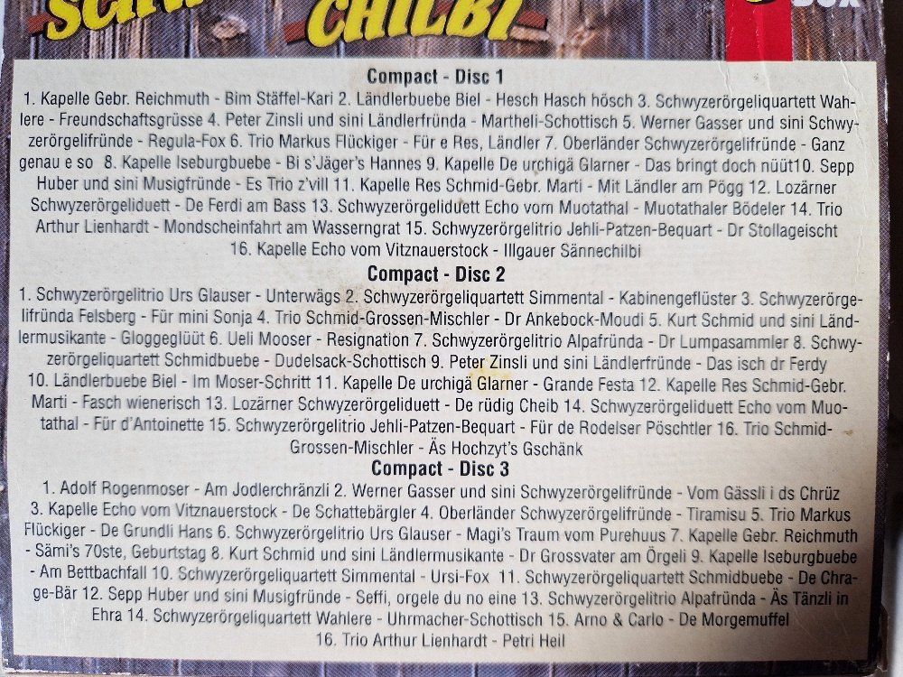 CD: Schwyzerörgeli Chilbi: 3 CD Box, Vergriffen! – Usato da Brittnau venduto da Zibu 2
