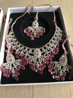 Pink Princess Königin Kette Ohreringe India Indien Indische
