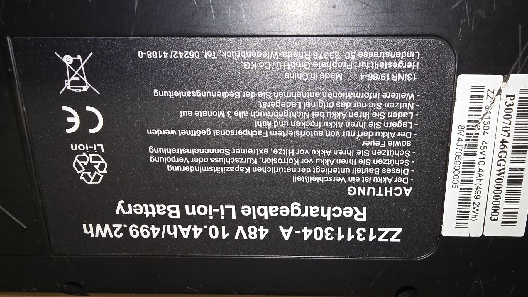 AEG Batterie: AEG Akku E-bike  – Usato da Lenzburg venduto da cameleoncolor 5