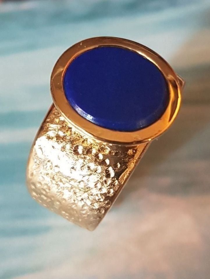 Anelli: Designer Gelbgoldring 750, Lapislazuli – Nuovo (secondo la descrizione) da Unterägeri venduto da Altgoldschmuck 9