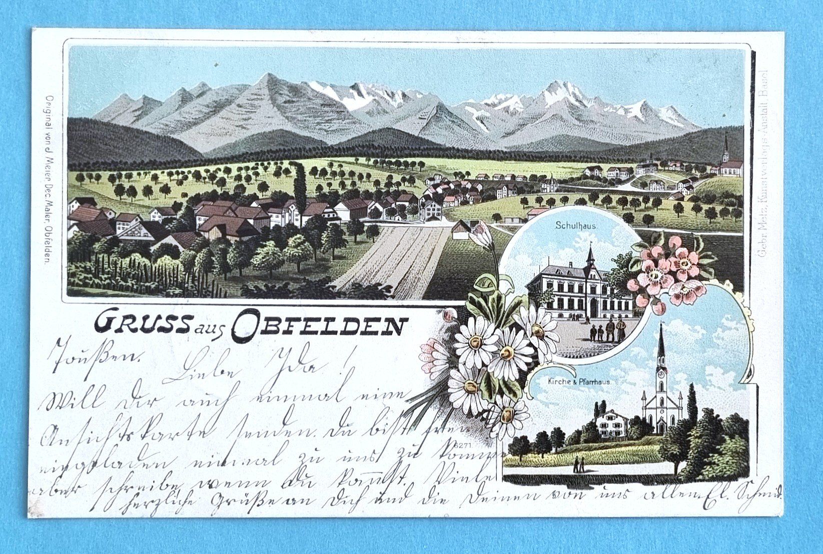 Cartoline postali: Obfelden - Mehrbildkarte - Litho - 1900 – Usato da Rothrist venduto da RROENK