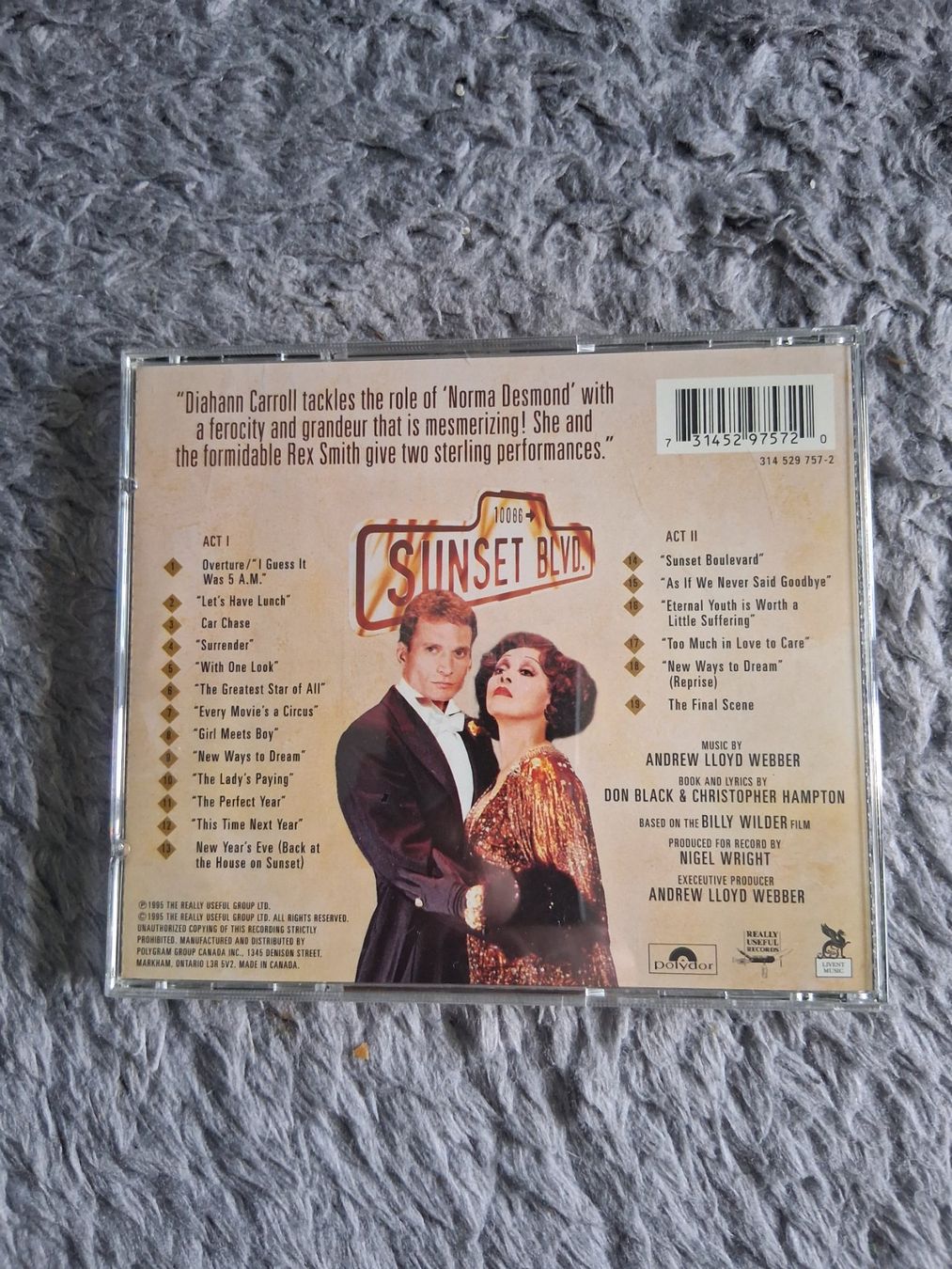 CDs: ANDREW LLOYD WEBBER'S SUNSET BOULEVARD     CD – D'occasion à Wetzikon ZH par Ramones01 1