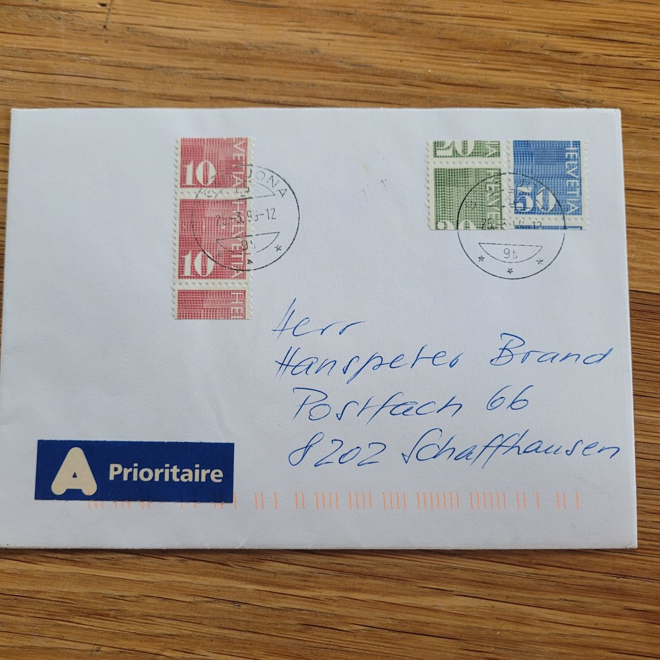 Tutti i francobolli: Dokument Mit Abart Schaffausen 1999 – Usato da Biel/Bienne venduto da Destockweb