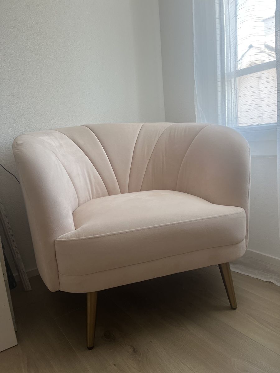 Poltrone: Sessel Samt rosa mit goldenen Füssen – Usato da Rorschach venduto da N_88