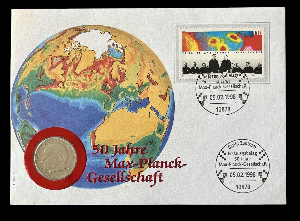 Tutti le monete: Münzbrief 50 Jahre Max Planck – Nuovo e nell'imballaggio originale da Winterthur venduto da Numismatica-Vitu