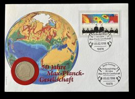 Münzbrief 50 Jahre Max Planck